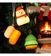 Christmas Night Light, Portable Christmas Lamp with a lanyard, Dimmable Nursery Silicone Nightlig...