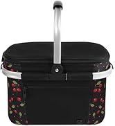ALLCAMP Insulated Cooler Bag Portable Collapsible Picnic Basket Cooler with Sewn in Frame (Medium...