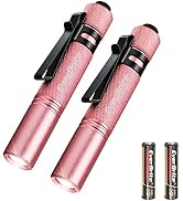 EverBrite LED Pocket Pen Light Flashlight, 2-Pack Small Mini Penlight with High Lumens and 3 Mode...