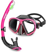 Seago Snorkel Mask Set Snorkeling Gear for Adults Youth, Anti-Fog 180° Panoramic View Scuba Divin...