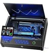 HOLEWOR Gun Safe, Biometric Gun Safes for Pistols with LCD Display of Temperature Humidity, Finge...