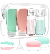 RELANOR Pack of 9 Travel Bottle Set - TSA Approved Leakproof Toiletry Kit - Perfect For Travel, T...