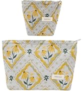 getgto 2 Pcs Makeup Bags, Large Cosmetic Bag Travel Toiletry Bag Organizer for Women, Embroidery ...