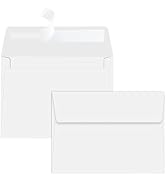 YINUOYOUJIA 50 Packs of A7 envelopes for invitation, White 5x7 envelopes for Cards-Self Seal, Squ...