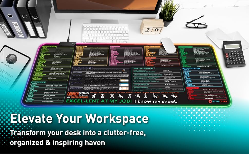 excel cheat sheet mouse pad