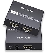 HDMI Splitter 1 in 2 Out 4K@60Hz, HDMI Splitter for Dual Monitors Support HDMI 2.0, YUV 4:4:4, HD...