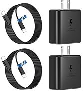 45W Super Fast Charger USB C,2 Pack Type C Fast Charger Samsung Wall Charger Block with 6FT Cable...