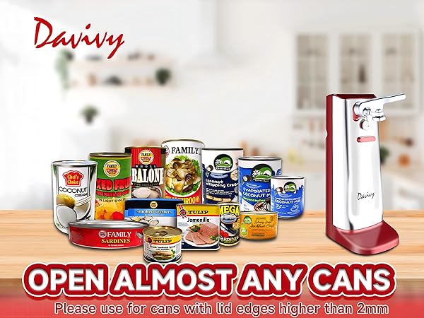 NK-0729 Opens Most Can Shapes: Easily handles round, square, oval, and even slightly deformed cans.