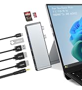 Surface Pro 11 Accessories Docking Station with Dual 4K@60Hz HDMI, USB-C Thunerbolt 4 (Display+Da...