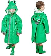 SSAWcasa Rain Poncho Kids,Toddler Poncho with Hood,Waterpoof Rain Jacket Coat,3D Cartoon Children...