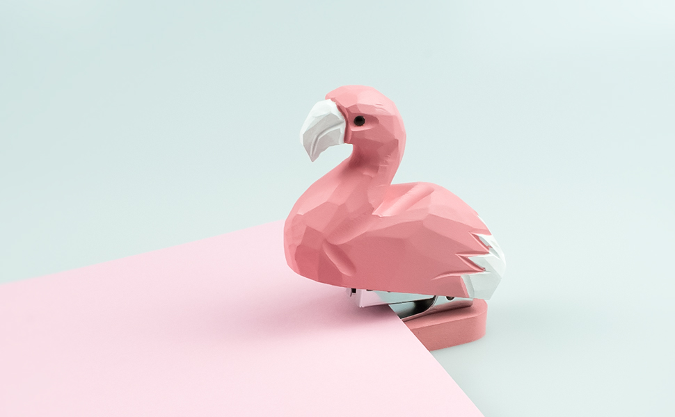 Kcgani Wooden Animal Stapler, Flamingo
