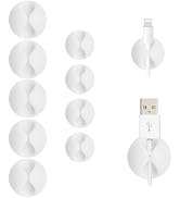 SmiLife Phone Charger Cord Holder, Mini Cable Clips Wire Organizer, Cable Management for Desk, Of...