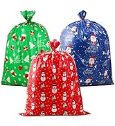 CCINEE 3 PCS Christmas Giant Gift Bags Santa Claus Christmas Sacks for Kids Gift Wrapping Bags(36...