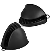 AUAUY 1 Pair Mini Silicone Oven Mitts, Heat Resistant Pot Holders Mitts, Cute Oven Pinch Grip Glo...