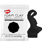 BOHS Black Modeling Foam Clay - 1.1 Lbs, Squishy,Soft, Air Dry -for Flower Mirror,Cosplay,Fake Ba...