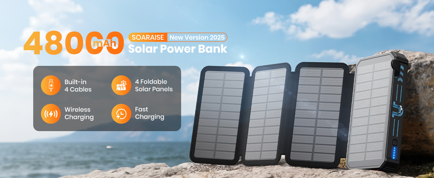 48000mAh Solar Charger Power Bank