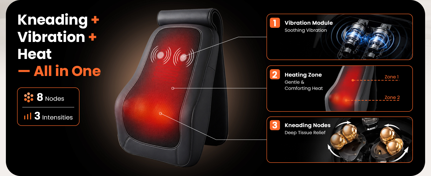 shiatsu back massager with heat