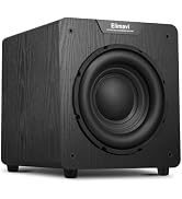 Elimavi 10" Powered Subwoofer Home Audio, 300W Deep Bass, Wooden Case,Black