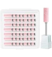 Maryton Sanding Bands for Nail Drill, 50 Pcs Small Nail Sanding Files with 3.1mm Mandrel Bits, 24...