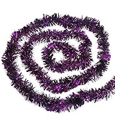 CCINEE Dark Purple Tinsel Garland for Christmas Tree Decorations Wedding Birthday Party Supplies ...