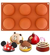 Funshowcase 6 Cavities Large Half Sphere Hemisphere Dome Chocolate Silicone Mold Tray