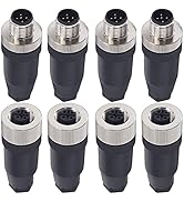 Lonlonty M12 5 Pin Male & Female Socket Panel Aviation Wire Connector,12mm Industrial Circular Co...