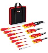 WISEPRO 12 PCS Insulated Pliers & Screwdriver Set, 1000V Insulated Electrician Tool Set with 7 In...