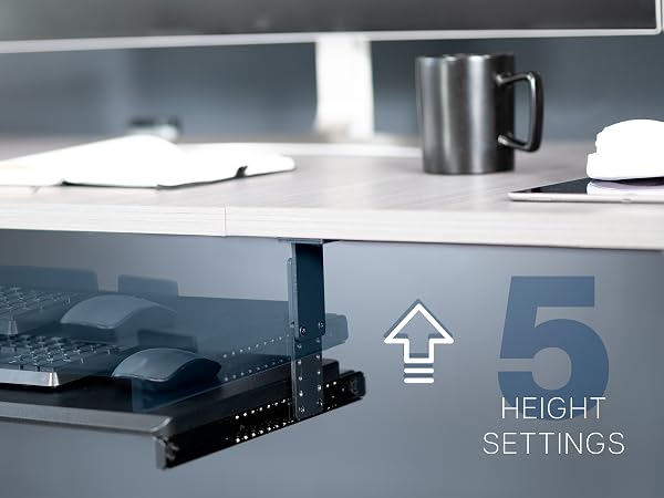 under desk mounted keyboard tray