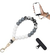 NUBYYA Lostars Silicone Beaded Phone Wrist Strap for Women – Elastic Phone Bracelet Wristlet with...