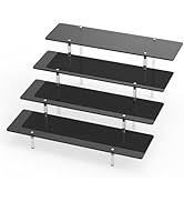 Acrylic Riser Display Stand, Black 4 Tier Cupcake Stand Display Risers Shelf Perfume Cologne Orga...