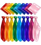 Tosnail 9 Pack Satin Play Scarves, Colorful Dance & Music Scarves, Square Scarf, Soft Juggling Pl...