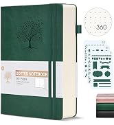 Ansopu Dotted Journal Notebook, 360 Numbered Pages Bullet Dot Grid Journals, 100gsm Dot Paper Thi...
