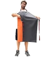 GoldPig Thick Rubber Apron, Waterproof Apron for Dishwashing, Heavy Duty Chemical Resistant for B...
