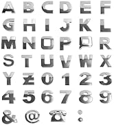 KAUEGOW 40 PCS Car Letters Emblem, Waterproof 3D Alphabet & Symbol Sticker Vehicle Body Trim Badg...