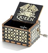 FrutPunch Black Wooden Music Box, Antique Carved Music Boxes Gift for Women, Friends, Wife