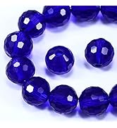 Dowarm 100PCS 8MM Crystal Glass Beads for Jewelry Making, Dark Blue Faceted Crystal Beads for Cra...