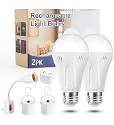 Ostwiki Rechargeable Light Bulbs,2 Pack Emergenecy Light Bulbs for Power Outage A19 E26 9W 6500K ...