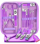 Manicure Set 16Pcs Professional Stainless Steel Pedicure Kit Mens Grooming Kit Fingernail & Toena...