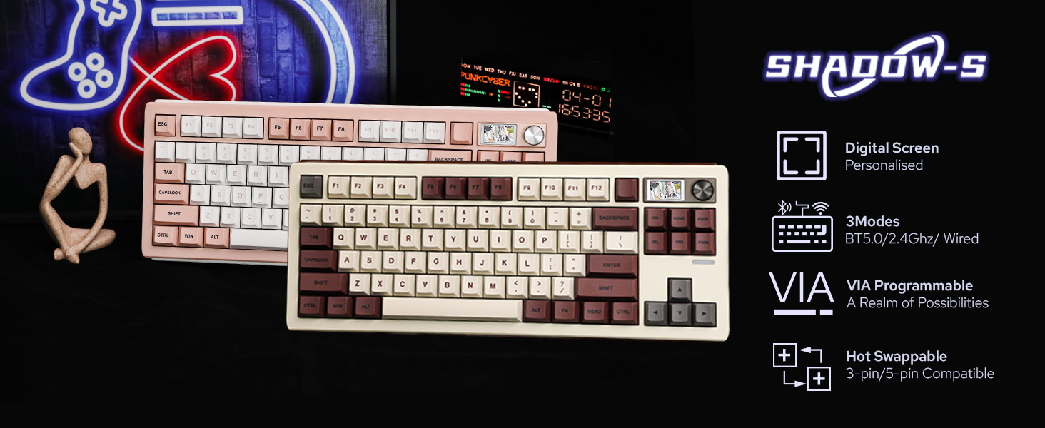 gaming keyboard with screen