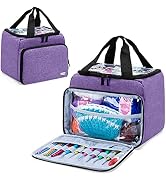 LoDrid Small Yarn Storage Bag with 2 Grommets, Portable Knitting Tote for Knitting Kit & Crochet ...