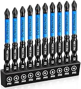 10-Pack 2 Phillips Bits 2.56 ''- Professional CNC Anti-Slip Phillips Impact Driver Bits #2- Phill...