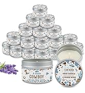 Nlicrst 24Pcs Cowboy Baby Shower Party Candles, Lavender Scented Candles for Western Theme Baby S...