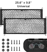 RED WOLF 2 Pcs Universal Cargo Net Pocket Elastic Mesh Netting Car Mesh Pouch for Trunk RV Boats ...