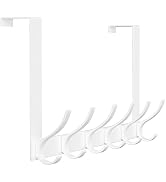Peasulin Large Over The Door Hooks, Sturdy Door Hanger with 12 Hooks, Door Towel Rack for Bathroo...
