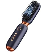 Cordless Hair Straightener Brush Portable Hair Straightening Brush Mini Heated Brush for Short Ha...