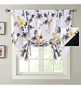 H.VERSAILTEX 100% Blackout Tie Up Curtains for Bathroom Thermal Insulated Kitchen Curtains 45 inc...