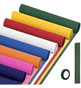 Crepe Paper Streamers 8 Rolls, 10 x 98Inch 8 Memphis Colors Crepe Paper Sheets for DIY Gift Colou...