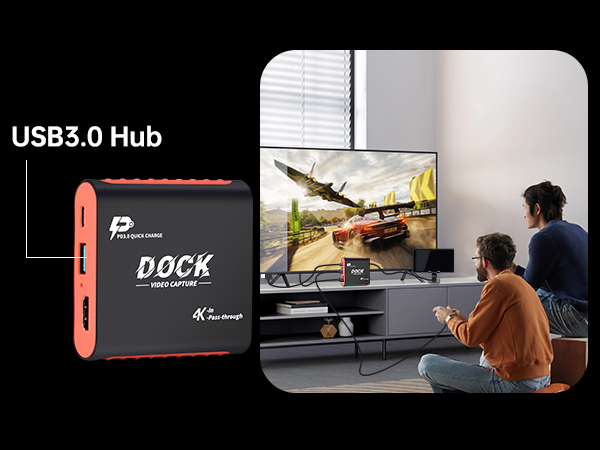 USB 3.0 Hub for Wired Controllers via 2-in-1 switch dock & capture card
