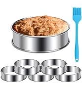Zhaoyao 6 Pack English Muffin Ring 3.15inch Stainless Steel Crumpet Mold Ring Nonstick Pastry Rin...