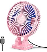 JZCreater USB Desk Fan, 3 Speeds Desktop Table Cooling Fan in Single Button , Head Rotation Stron...